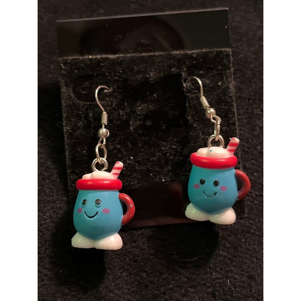 Mini hot chocolate hot cocoa dangle drop earrings